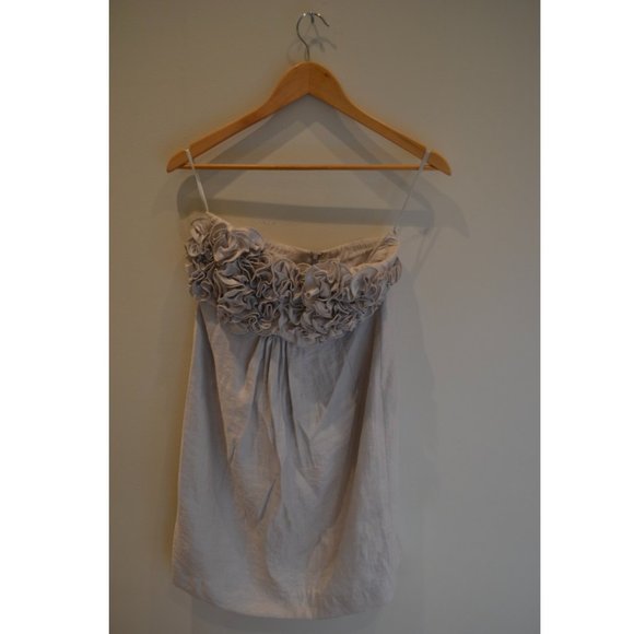 Grey Strapless Ruffle Prom Dress Size S - Picture 1 of 2